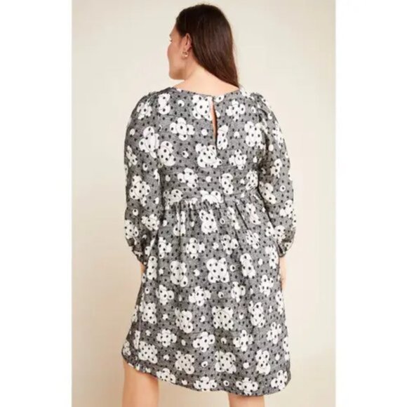 Anthropologie Jane Textured Floral Babydoll Dress – Size 2 - Picture 6 of 7